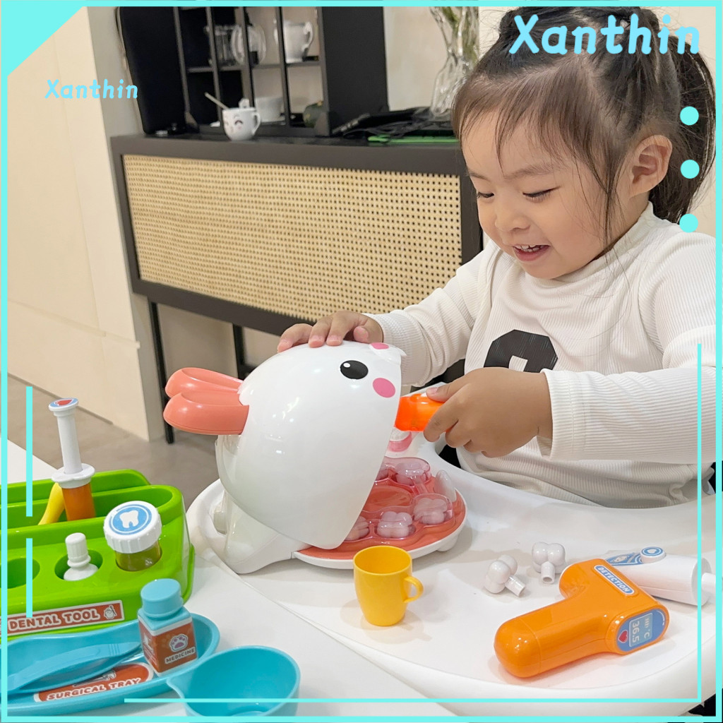 Children Dental Tools Set Kids Dentist Toy 31pcs Pet with Toothbrush Toothpaste Oral Mirror Injector Educational Pretend