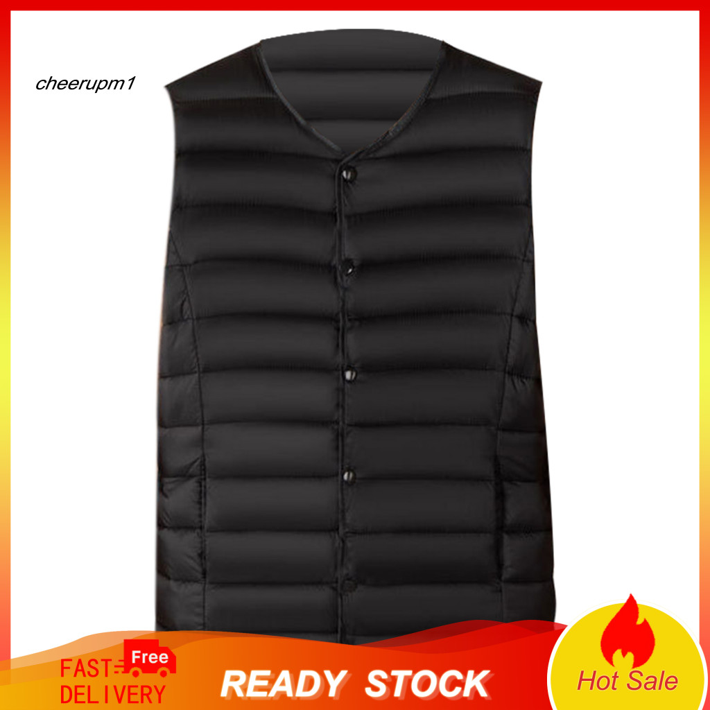 Women Polyester Jacket Lightweight Women’s Winter Cotton Padded Coat Thin Short Windproof Round Neck Waistcoat Plus Si