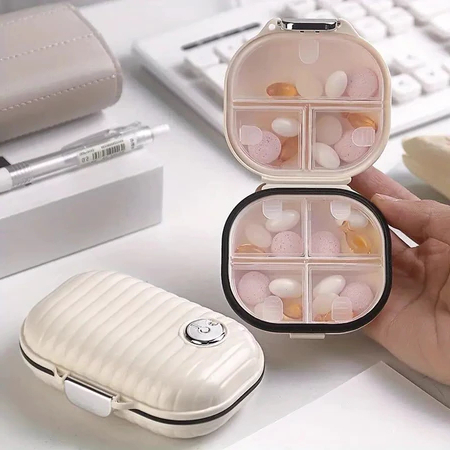 Mini Portátil Pill Box Viagem Por 7 Grades Organizador Dividir Pacote Comprimidos Selados Caixa De Armazenamento