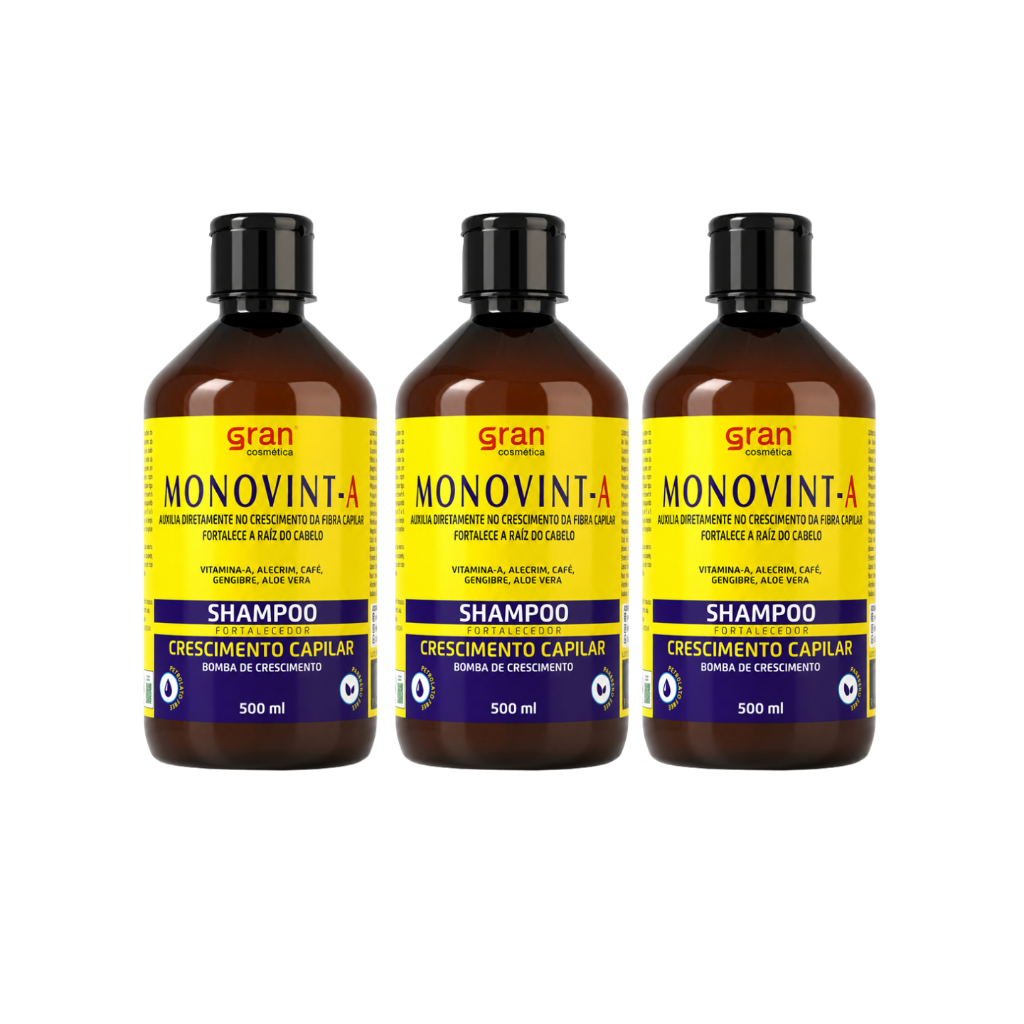 Kit 3x Shampoo Monovin A Gran Cosmética Para Crescimento Capilar Acelerado