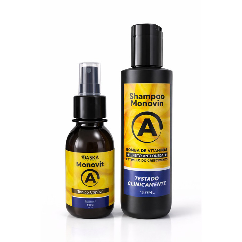 Kit Capilar poderoso para crescimento capilar, Shampoo Monovin + Tônico Monovit Oaska