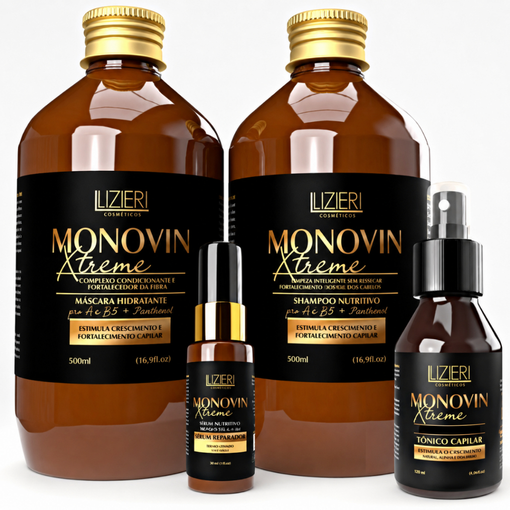 Kit Monovin Xtreme Shampoo Tônico Crescimento Capilar Acelerado Tratamento Antiqueda