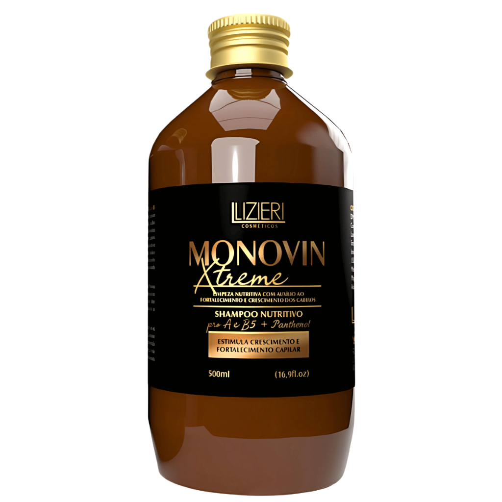 Shampoo Monovin Crescimento Capilar Tratamento Antiqueda Vitamina A e B5 + Pantenol