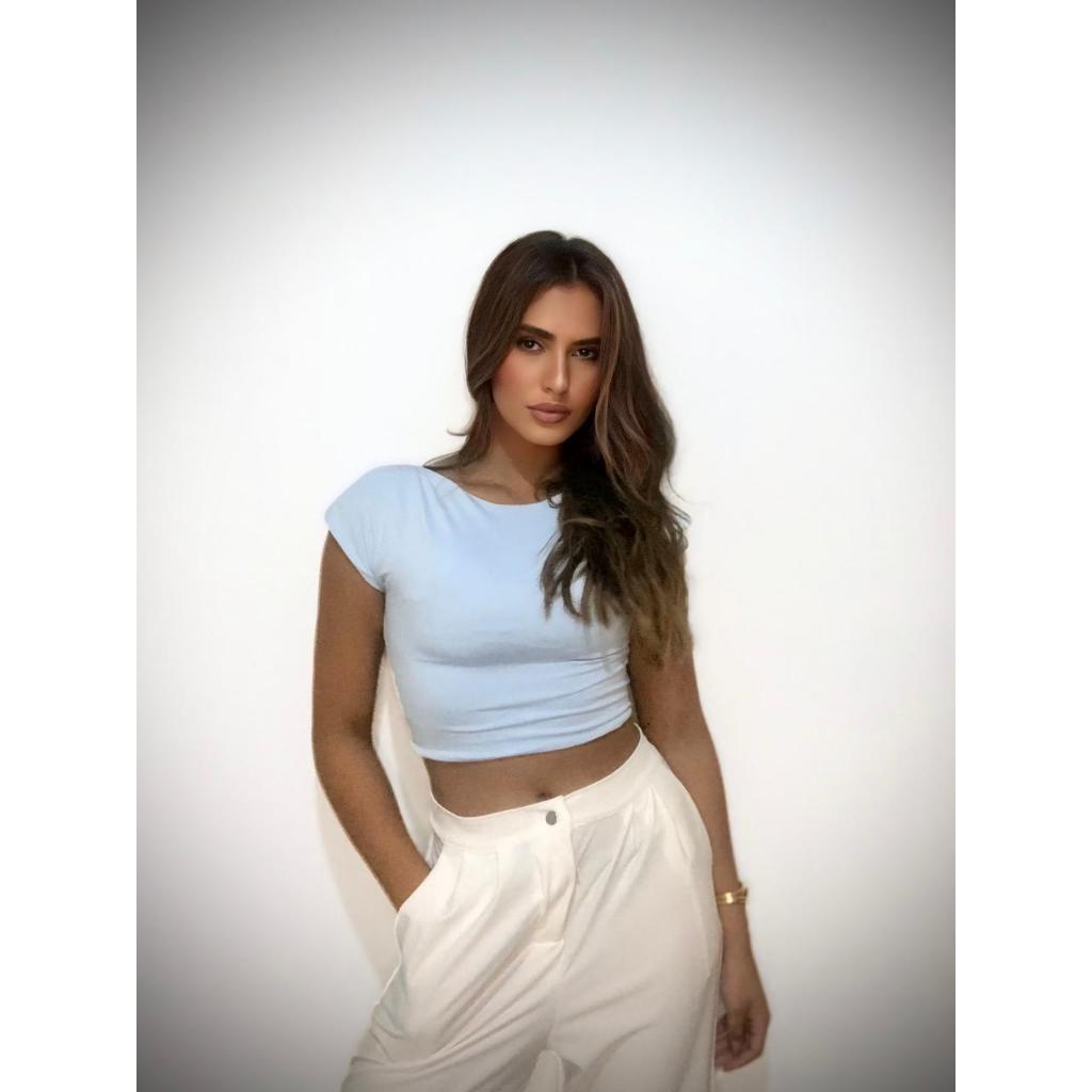 Blusa Feminina Elegante Manga Curta Casual Chic Estilo Blogueira Confortável Moda Feminina