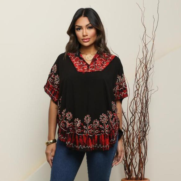 Bata Kaftan Feminina Bordada Indiana Boho Vestido Soltinho Saída de Praia Verão ENVIO IMEDIATO