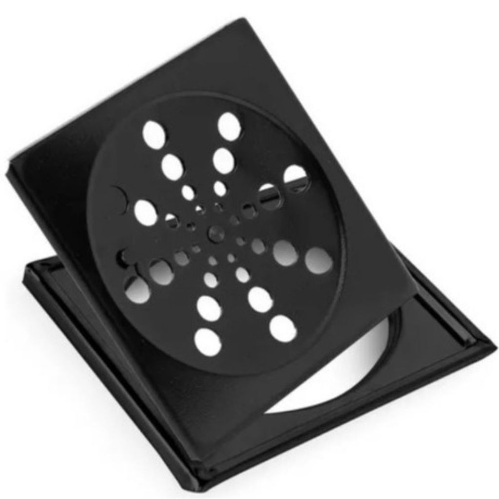 Ralo Grelha Quadrado Preto 10x10 Abre e Fecha Anti Odor Para Banheiro ou Area Gourmet Com Caixilho
