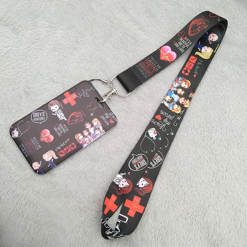 Cordão de pescoço Grey's crachá de identificação protetor para porta-chaves e porta-chaves e porta-telefone acessórios