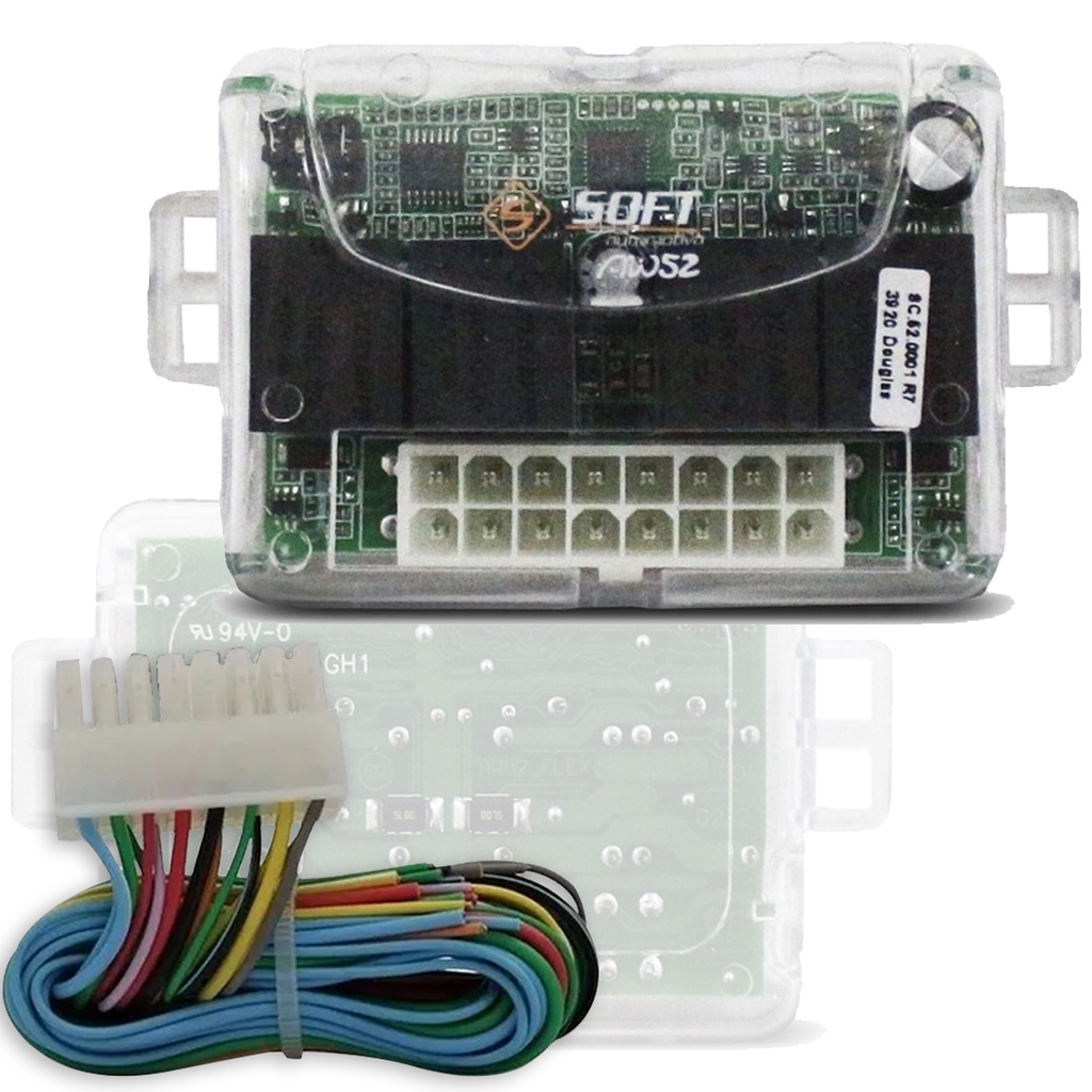 Módulo de Vidro Elétrico Antiesmagamento Universal Soft AW52 Digital Substitui o AW32 2 Portas