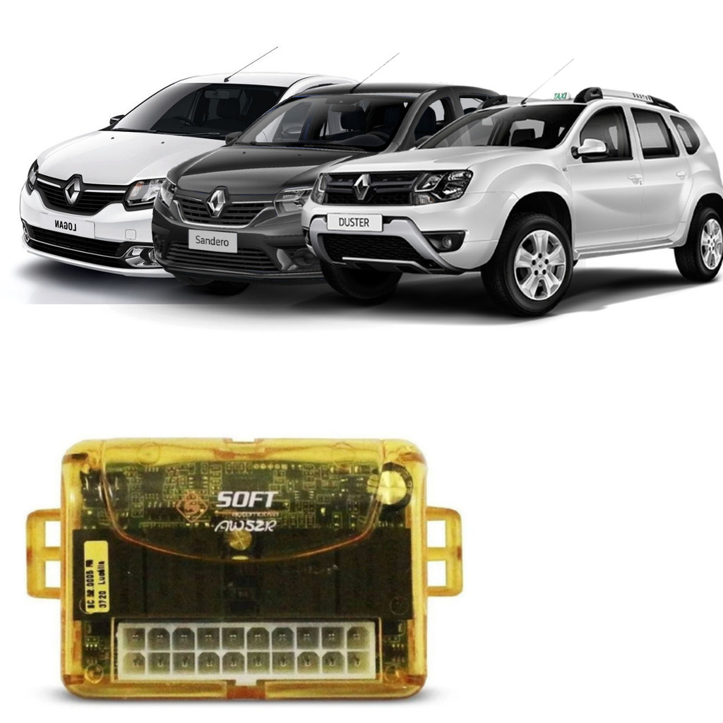 Módulo Vidro Elétrico Renault Sandero Logan Duster 2015+ AW 52R 2V Soft Automotiva - AA.52.0006