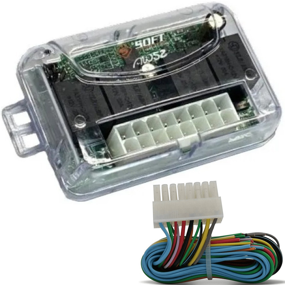 Kit 6 Unidades Módulo De Vidro Elétrico Universal 2 Portas Antiesmagamento Subida E Descida Digital Soft Aw52