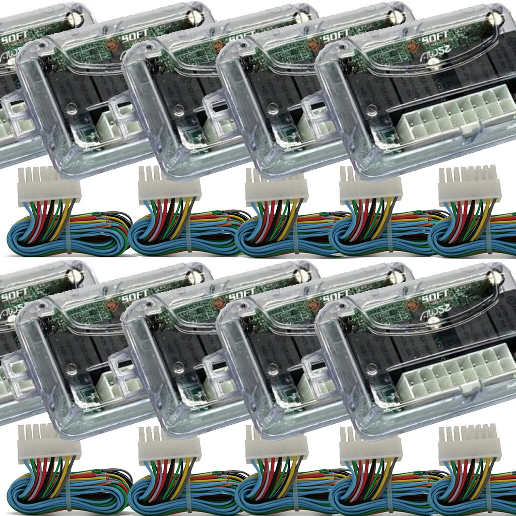 Kit 10 Unidades Módulo De Vidro Elétrico Universal 2 Portas Antiesmagamento Subida E Descida Digital Soft Aw52