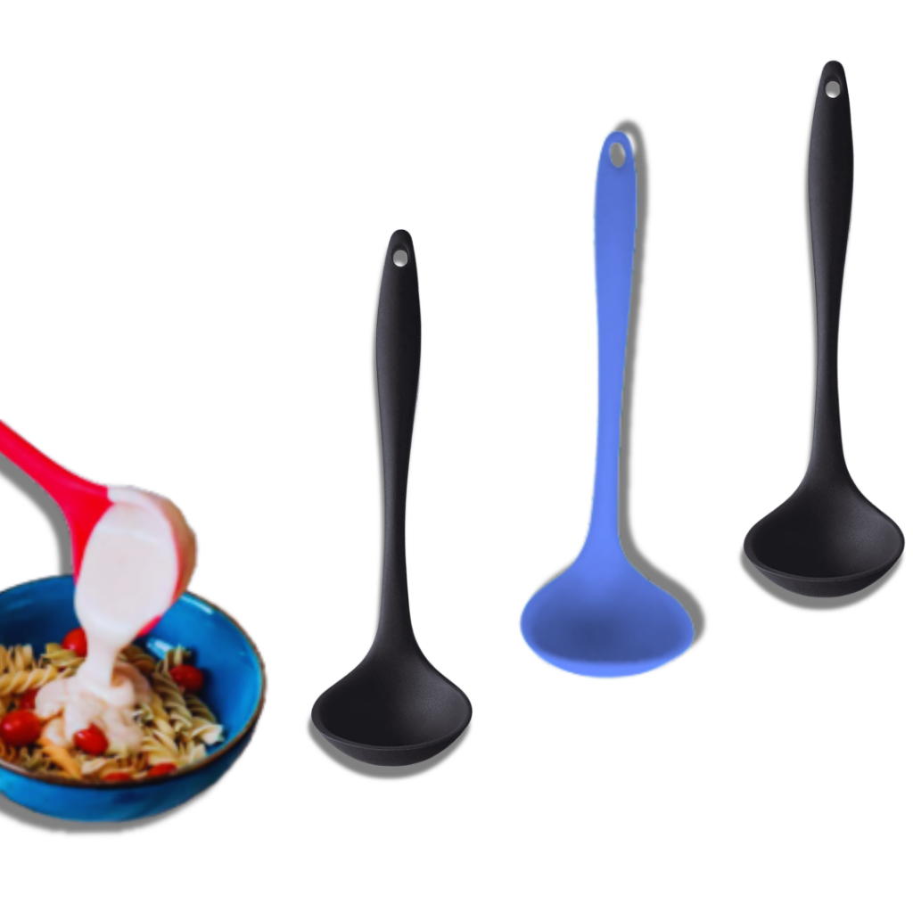 JOGO 3 CONCHAS DE SILICONE CORES PRETO VERMELHO BELEZA E PRATICIDAE CASA COZINHA RESTAURANTE BUFFET RESISTENTE ALTA TEMP