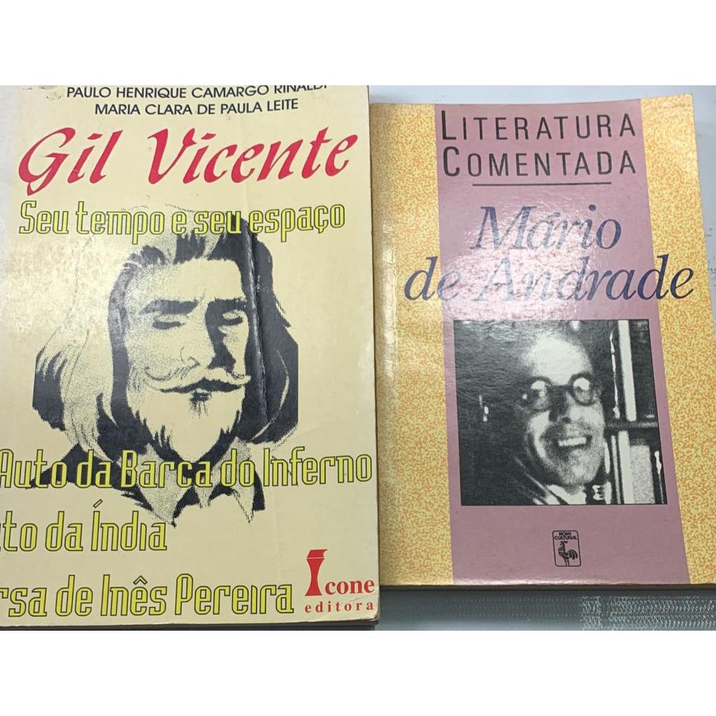 Kit 2 livros Mário de Andrade Literatura comentada Gil Vicente seu tempo e seu espaço