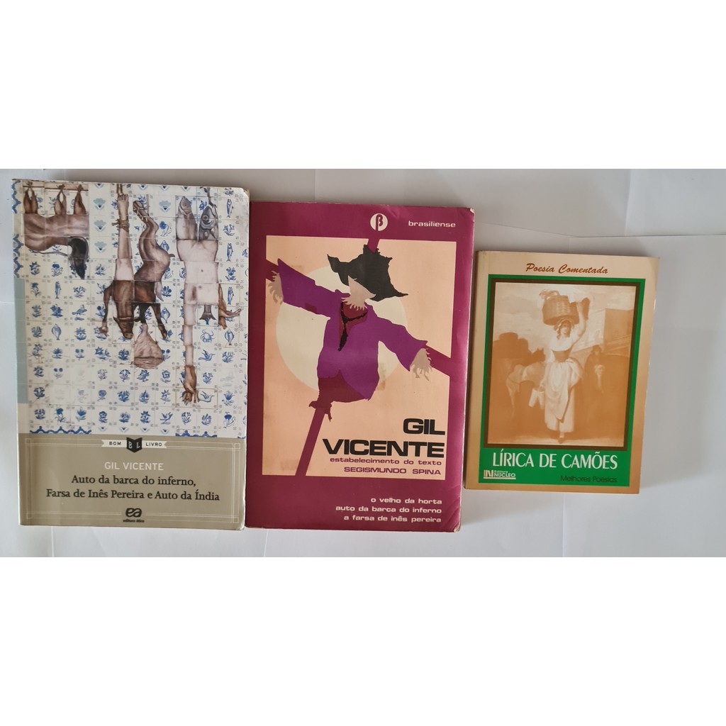 LIVRO, KIT (3), LITERATURA PORTUGUESA, 1 AUTO DA BARCA DO INFERNO, 2 GIL VICENTE TEXTO SPINA, 3 LÍRICA DE CAMÕES