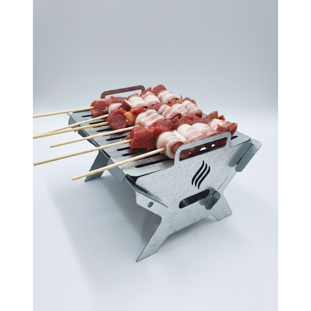 Churrasqueira Mini Portátil Galvanizada - Compacta e Econômica com Montagem Fácil