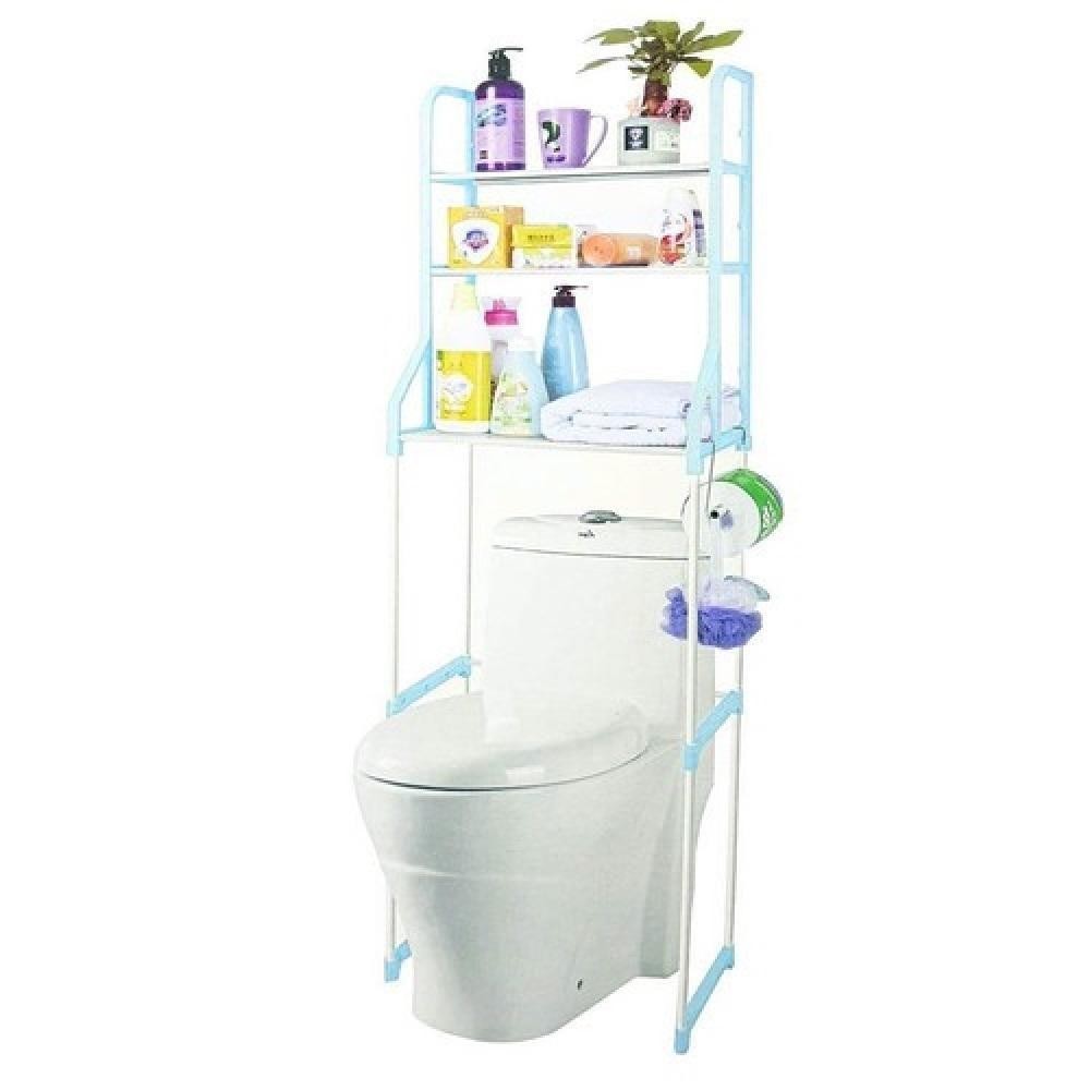 ESTANTE AZUL DESMONTAVEL 3 PRATELEIRAS RACK PORTATIL BANHEIRO LAVANDERIA VASO SANITARIO TOALHAS ACESSORIOS SOLUCAO INTEL