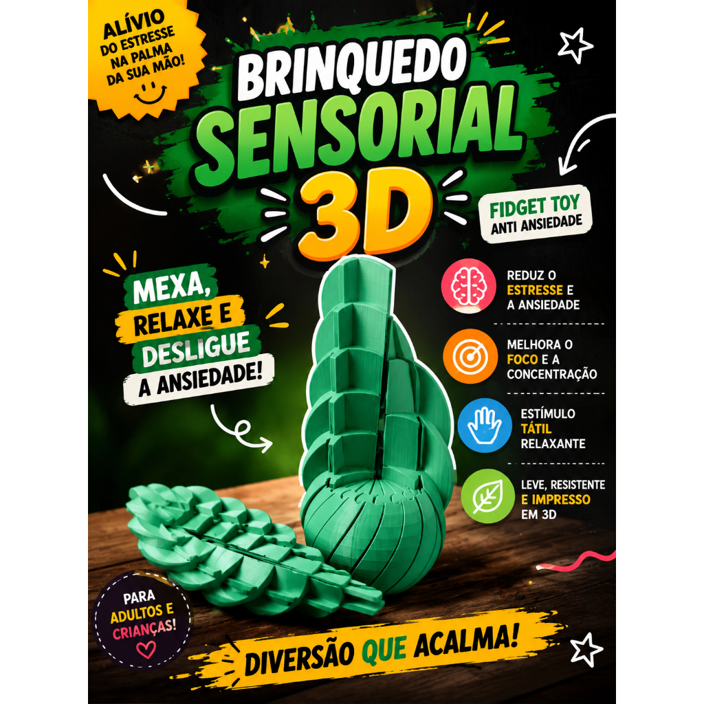 Brinquedo Fidget toy 3D Bola Desmontável - Alívio de Estresse, Sentorial, Leve e Portátil