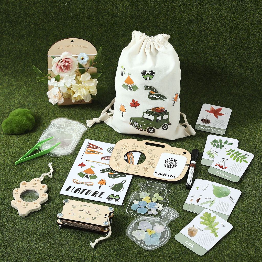 Conjunto De Brinquedos De Aventura Ao Ar Livre Para Crianças , Kit Multifuncional De Amostra De Lupa De Planta De Inseto