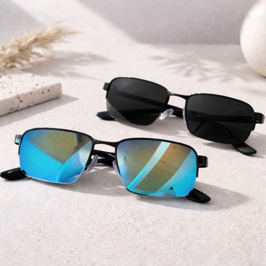 Conjunto 02 Óculos de Sol Espelhada Proteção UV400 Masculino Lupa