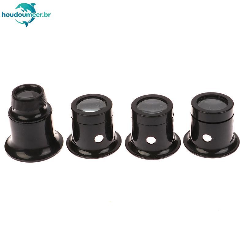 HOUDO 4pcs Conjunto De Lupa De Olho 5x/10x/15x/20x Kit De Ferramentas De Reparo De Relógio De Joias