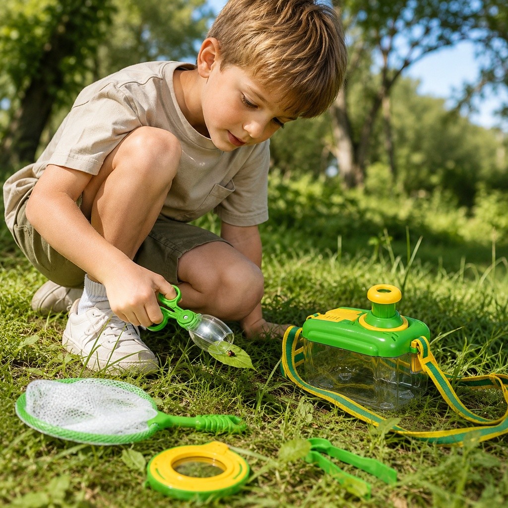 [unilayan] 5 Unidades/Conjunto Explorer Bug Catcher Kit Insect Box Lupa Dupla Lente Rotativa Brinquedo De Exploração Edu
