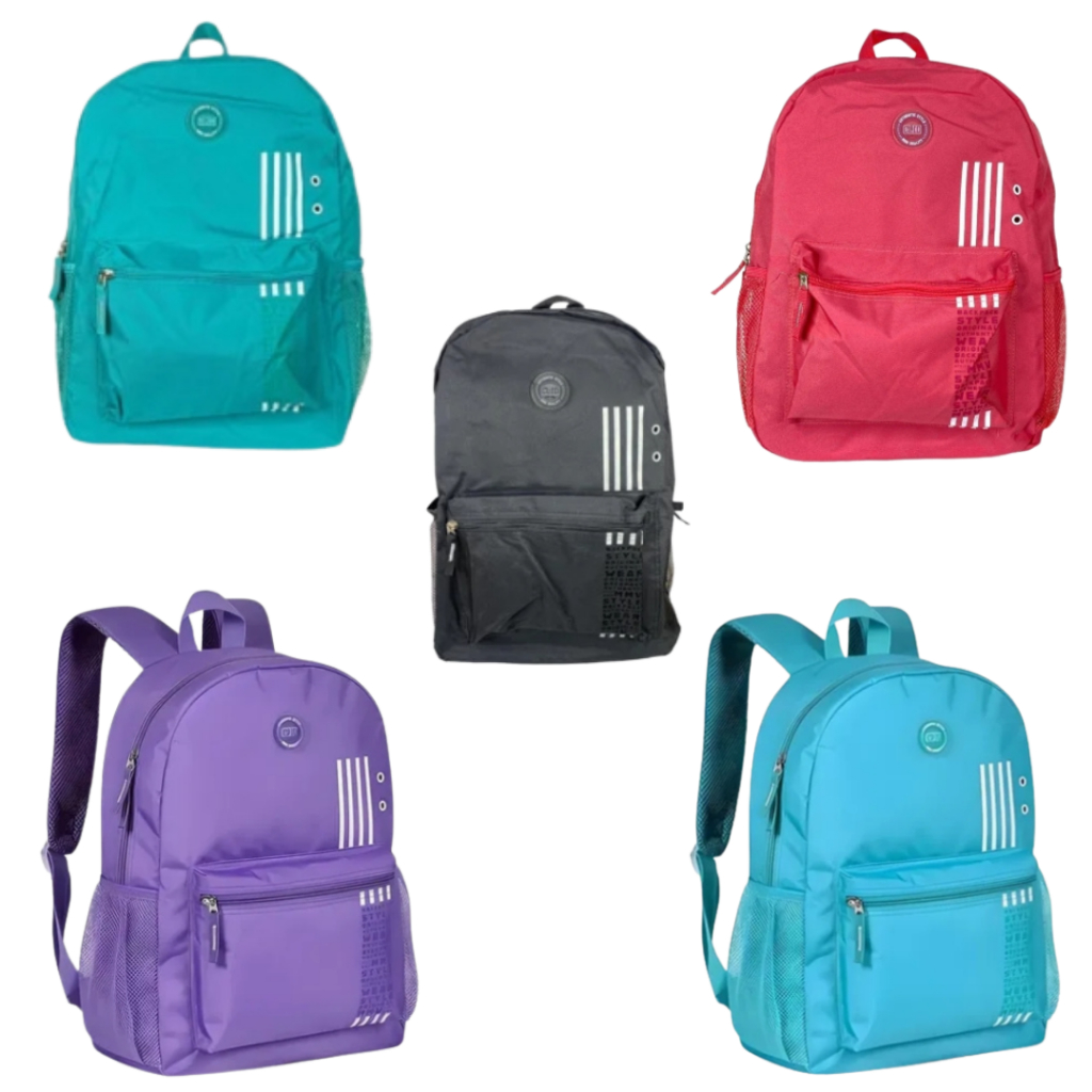 Mochila Escolar Alças Acolchoadas Teen Fun Clio, Rosa, Verde, Preta, Lilás, Azul claro
