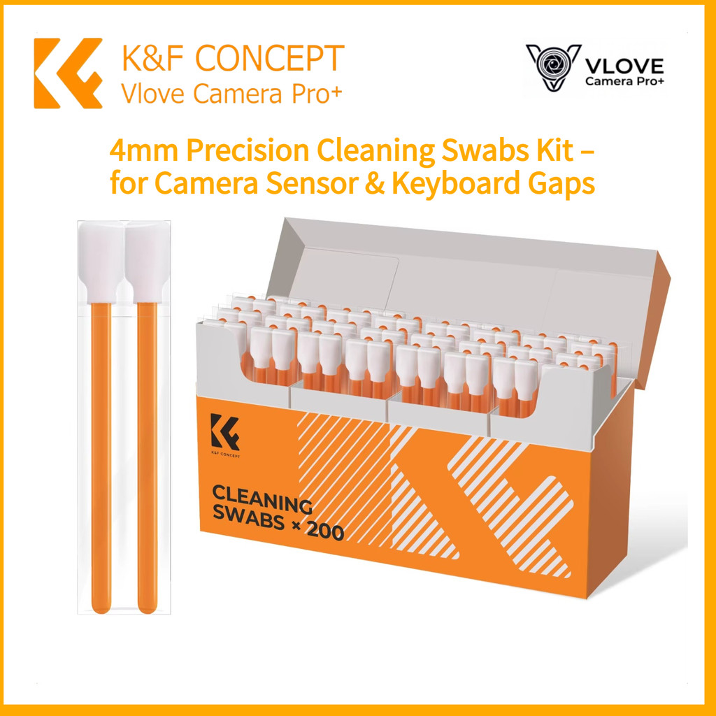 Kit De Cotonetes De Limpeza De Precisão K & F Concept 4 Mm-Para Sensor De Câmera E Lacunas De Teclado