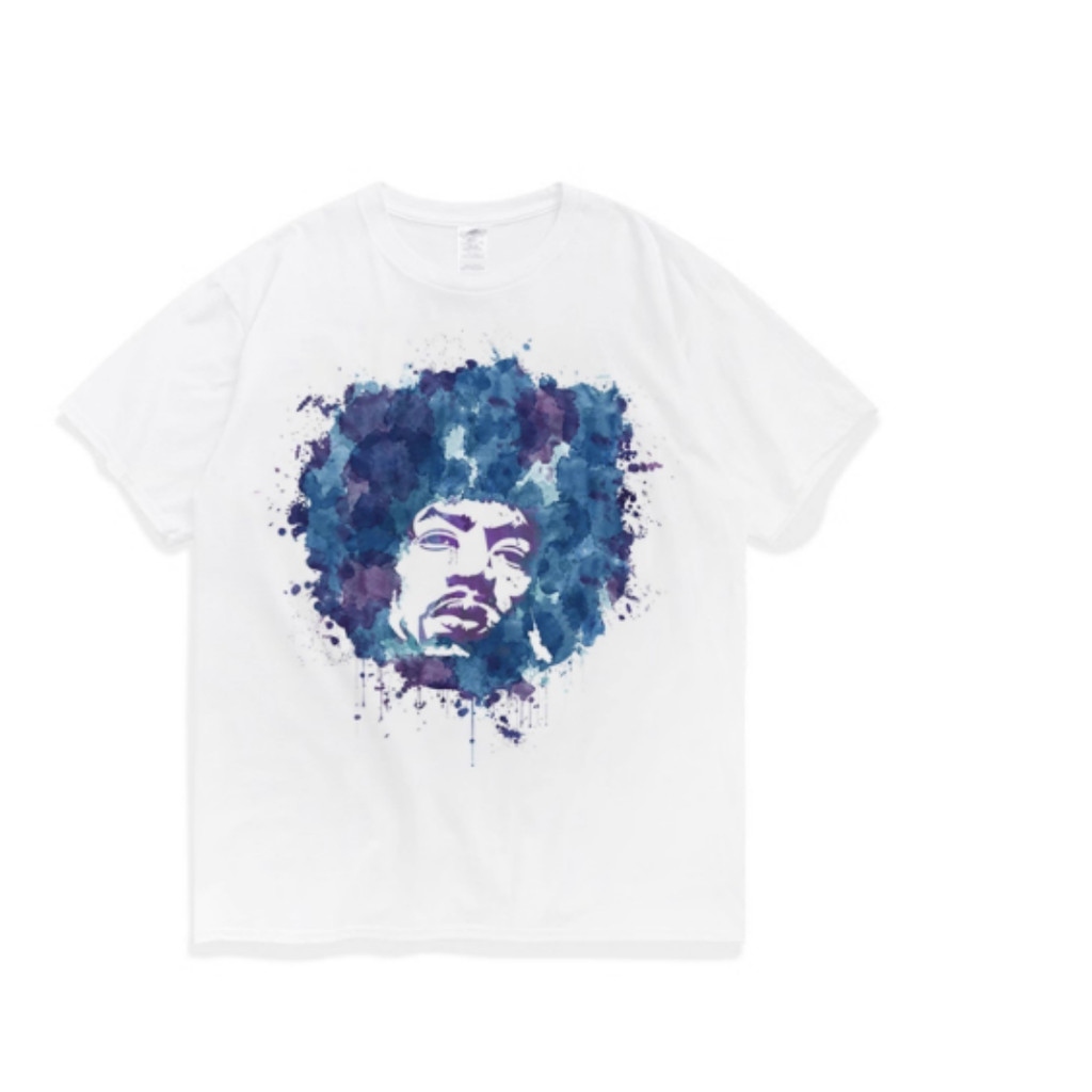 Camiseta De Algodão De Verão Com Guitarra De Rock Jimi Hendrix, Camiseta Solta De Gola Redonda Da Moda Masculina