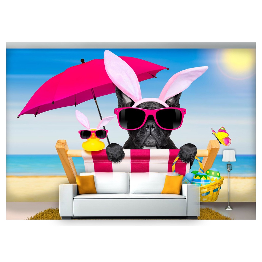 papel de parede Animais cachorro viagem 3D m² ANM188
