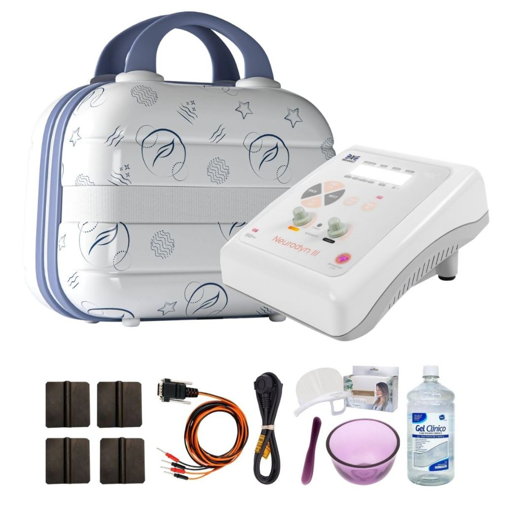 Neurodyn III Ibramed - Tens, Fes e Burst 02 Canais + Kit Shopp Saúde com Luva