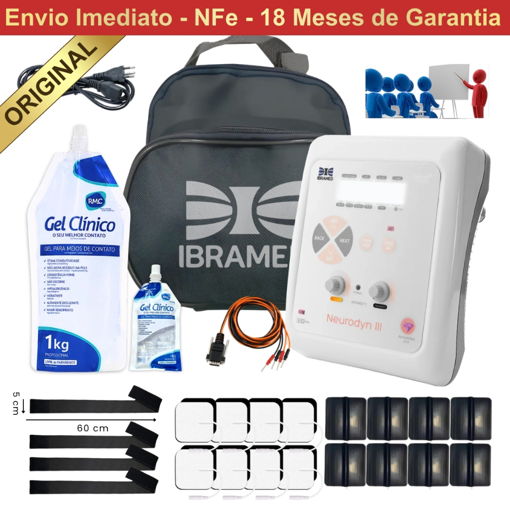 Neurodyn III corrente TENS FES BURST - Eletroestimulador Ibramed Portátil p/ Massagem E Terapia