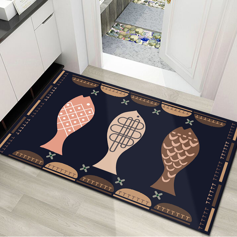 Ins influenciador cozinha porta de entrada tapete antiderrapante absorvente lavável doméstico resistente à sujeira pé ta