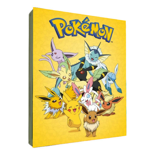 Album Fichario Pokemon Eevee Evolucoes Porta 360 Cartas Preto