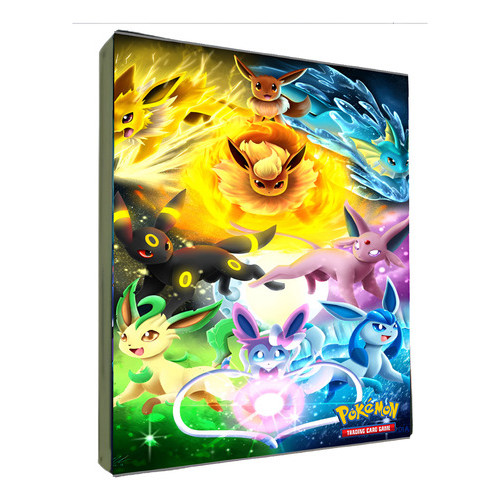 Album Fichario Pasta Eevee Evolucoes Pokemon Porta 360 Cards Preto