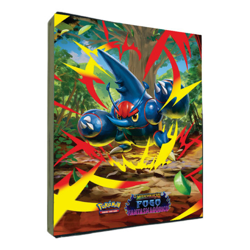 Fichario Pokemon Megaevolucao Mega Heracross Porta 360 Cards Preto