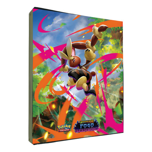 Fichario Fogo Fantasmagorico Mega Lopunny Porta 360 Cartas Preto