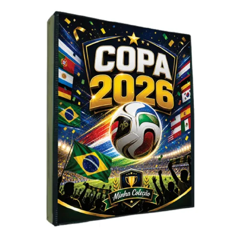 Fichário Album Pasta Copa Mundo 2026 Porta 360 Figurinhas