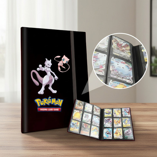 Album Fichário Pasta 3x3 Para 360 Cards Mewtwo Mew Pokemon