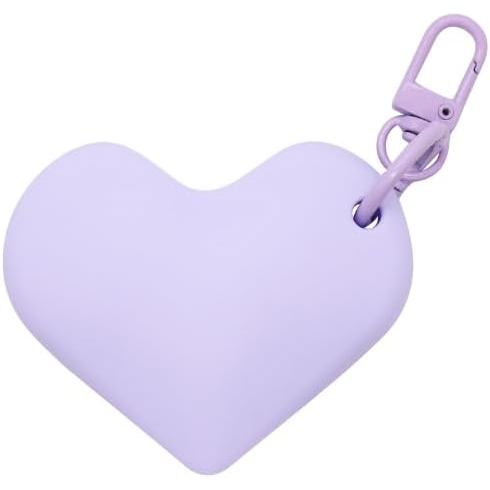 Lip Balm Holder Keychain,Lipgloss Lipstick Silicone Bracket Key Chain Cute Heart Sharped