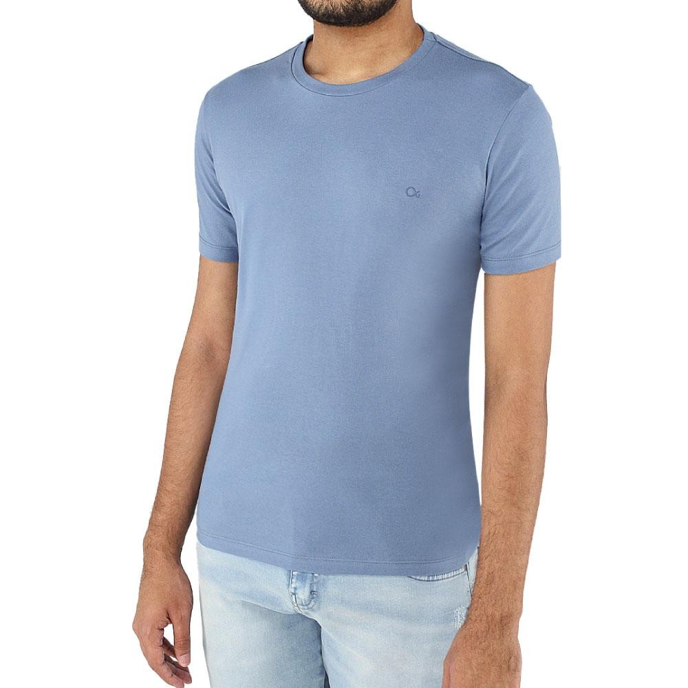 Camiseta Básica Slim Fit Gola Redonda Azul Royal G Ogochi