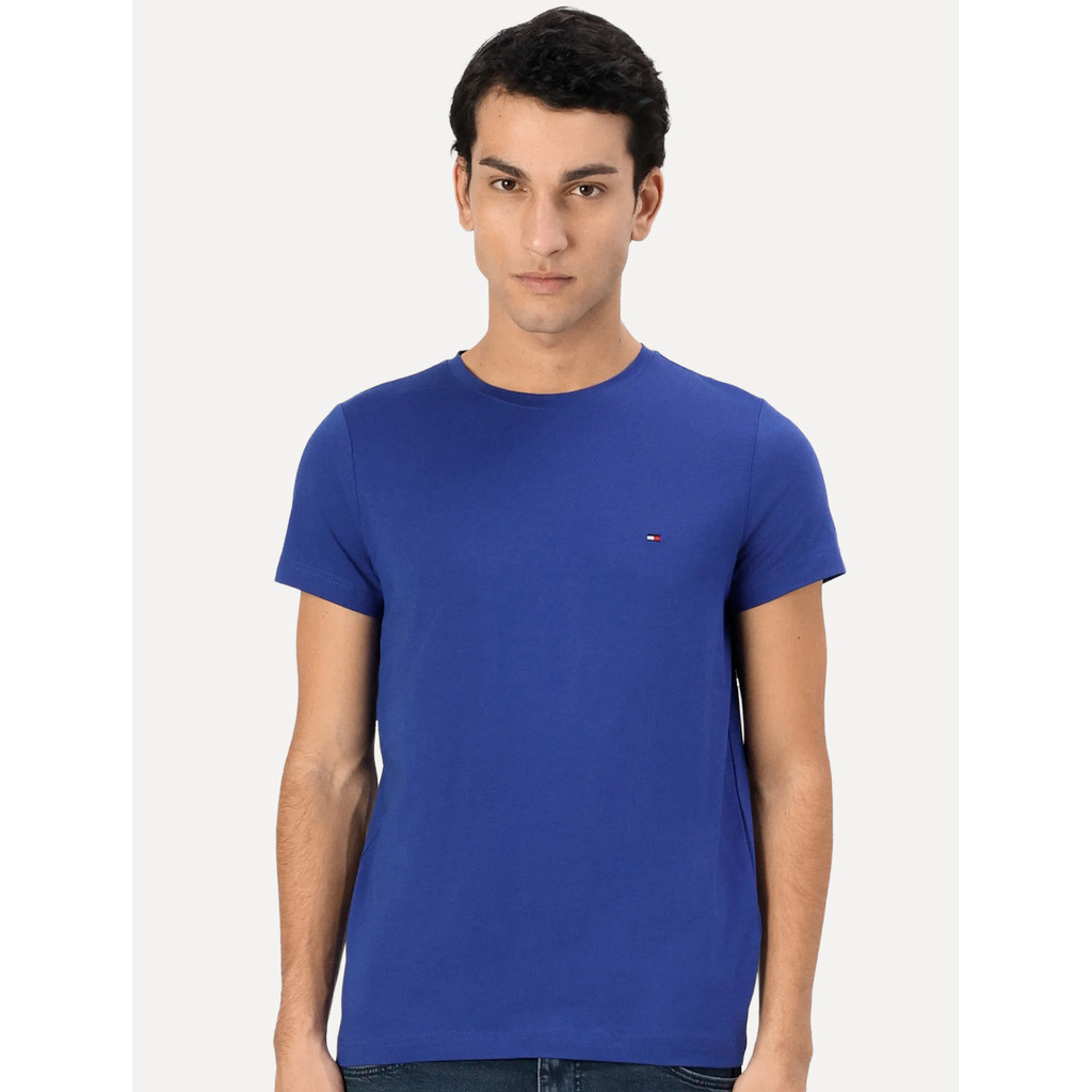 Camiseta Tommy Hilfiger Masculina Slim Fit Essential Stretch Azul Royal
