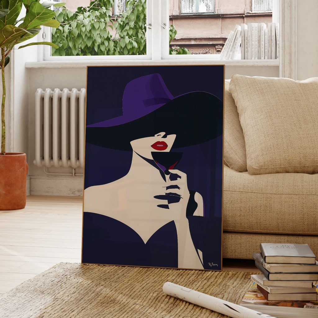 Quadro decorativo Abstrato minimalista vintage Lady Art (1 peça)