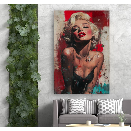 Quadro Decorativo Marilyn Monroe Arte Pop Abstrato Vintage Moderno Sala Hall Quarto