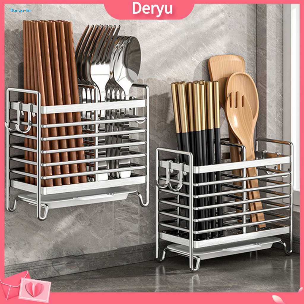 Detachable Spoon and Chopstick Holder Kitchen Drain Basket Stainless Steel Utensil with 2 or 3 Compartments – Rust-pro