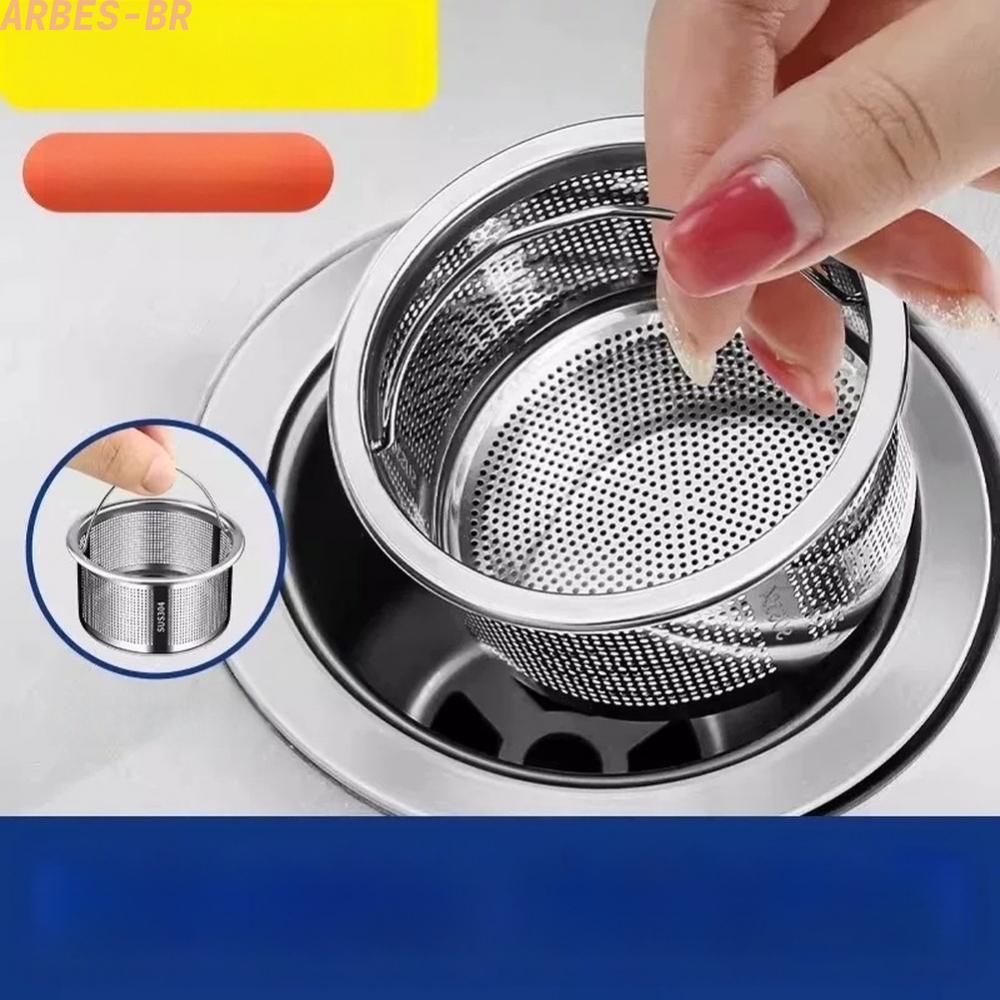 [Clearance]304 Stainless Steel Sink Strainer Basket Kitchen Drain Filter Standard Fit Long[ARBES]