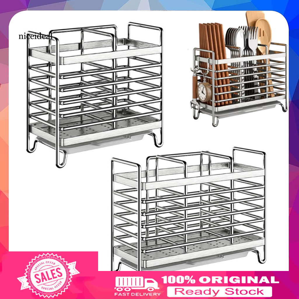 Kitchen Drain Basket Space Saving Storage Stainless Steel Utensil Holder with 2 or 3 Compartments – Rust-proof Sink Ca