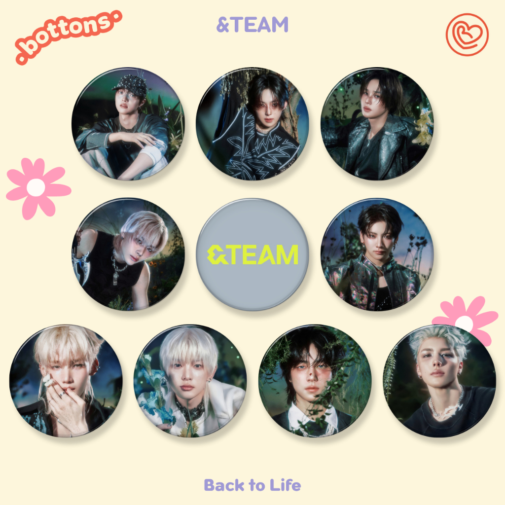 Kit Bottons &TEAM Back to Life | 3,8cm ou 4,5cm (JPOP)
