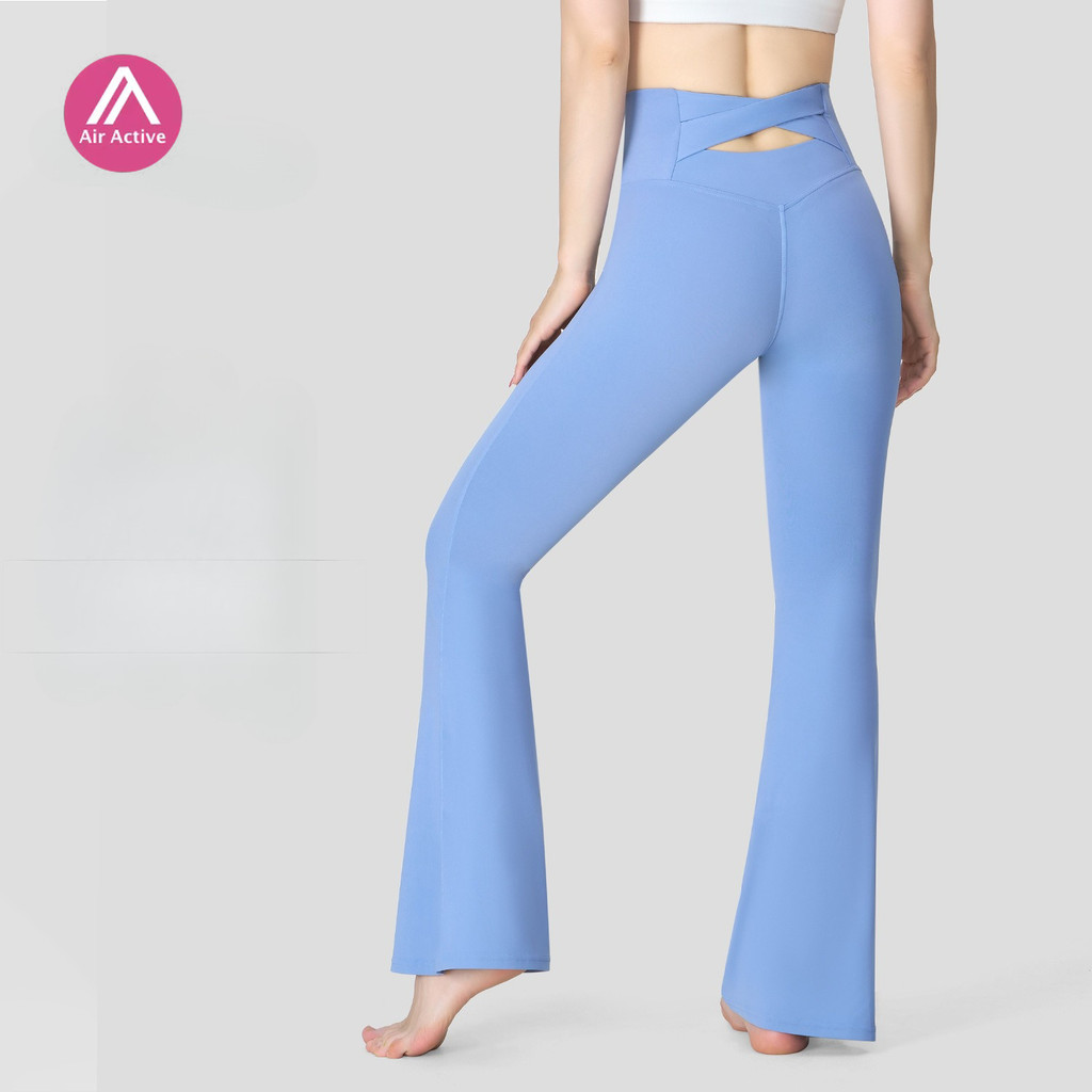 Calças De Ioga Largas De Cintura Alta AirActive Cross Back Seamless Booty Lifting Gym Workout Leggings