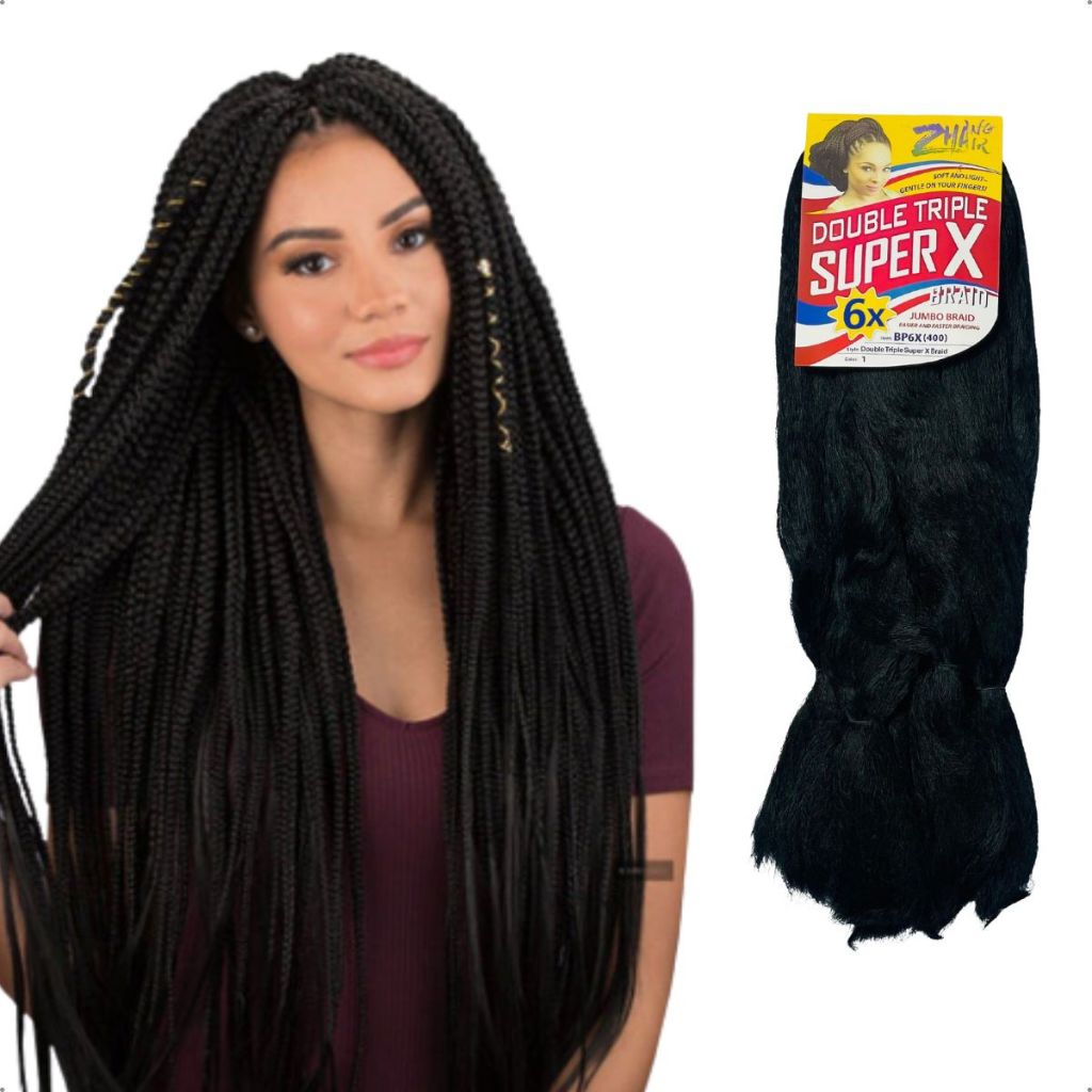 Cabelo Jumbo Jumbão Zhang Hair Para Tranças Preto 65cm Box Braid, Twist e Dread Locks