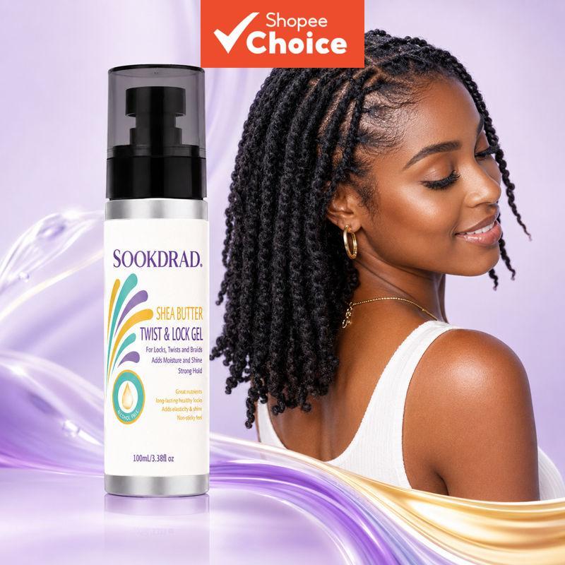 Manteiga de Karité Gel Twist & Lock Fixação Forte Leve para Tranças e Dreadlocks Modelagem Diária 100 ml